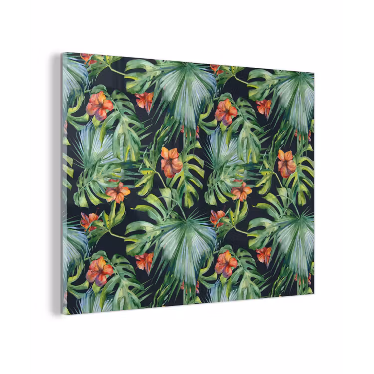 Glas schilderij - Monstera - Jungle - Bladeren — 1