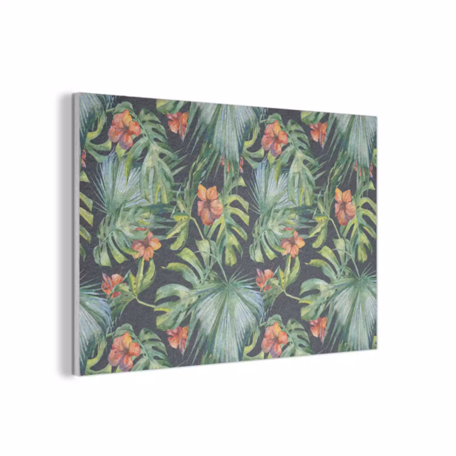 Akoestisch schilderij - Bladeren - Bloemen - Jungle - Tropisch — 1