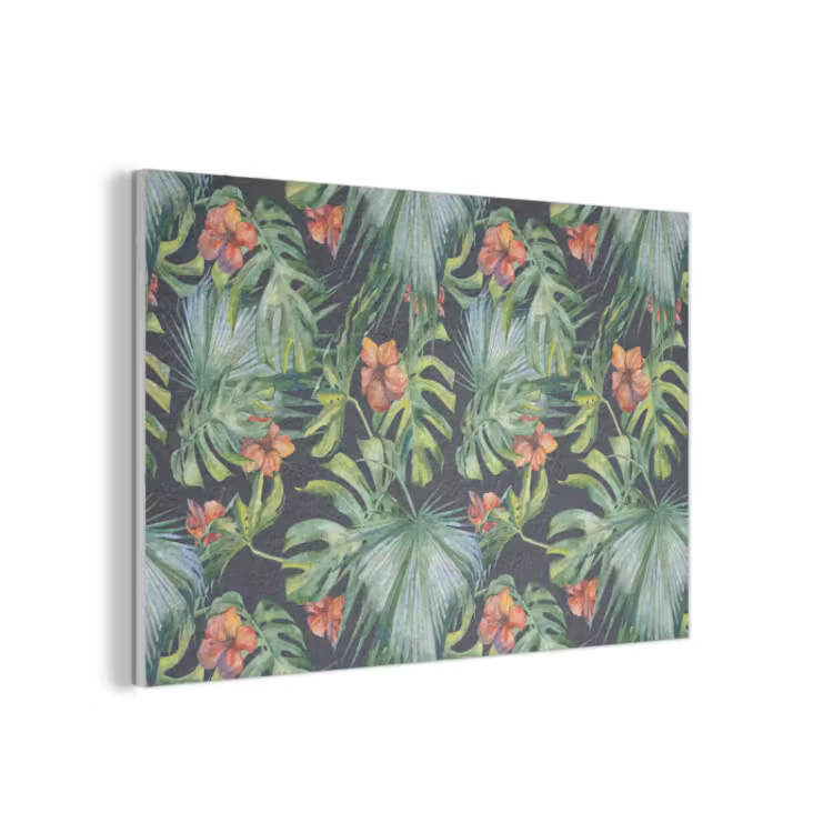 Akoestisch schilderij - Bladeren - Bloemen - Jungle - Tropisch — 1