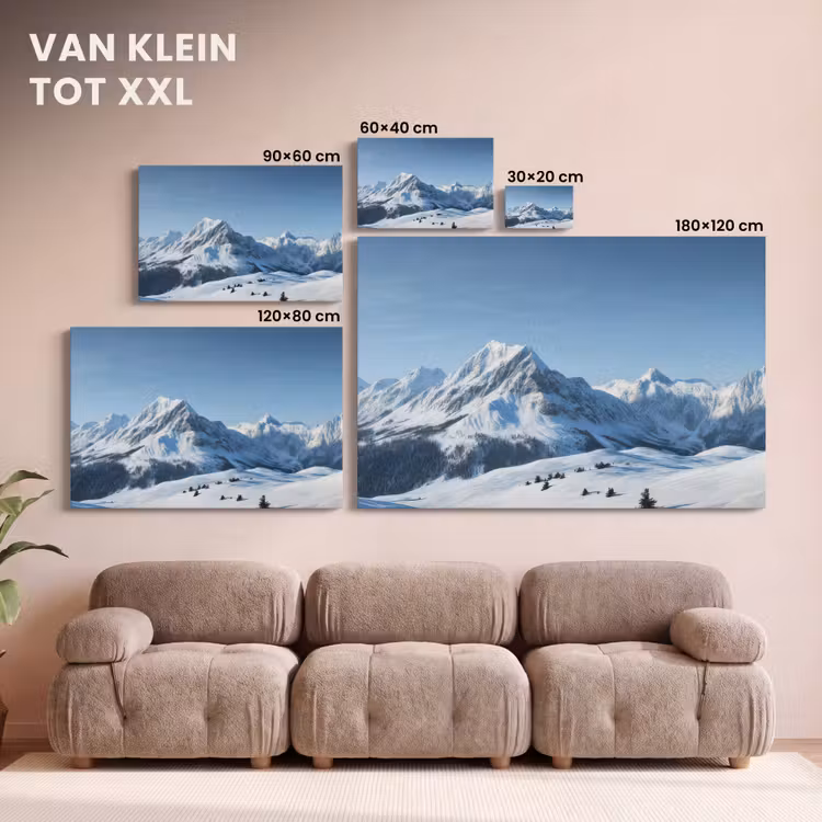 Canvas schilderij - Bergen - Sneeuw - Winter — 8
