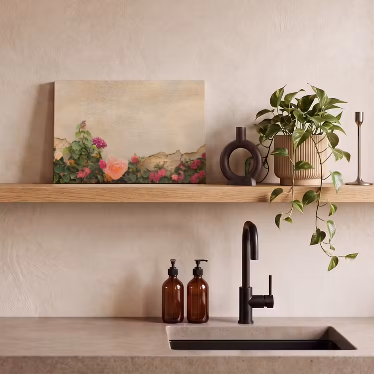 Canvas schilderij - Rozen - Muur - Vintage — 4