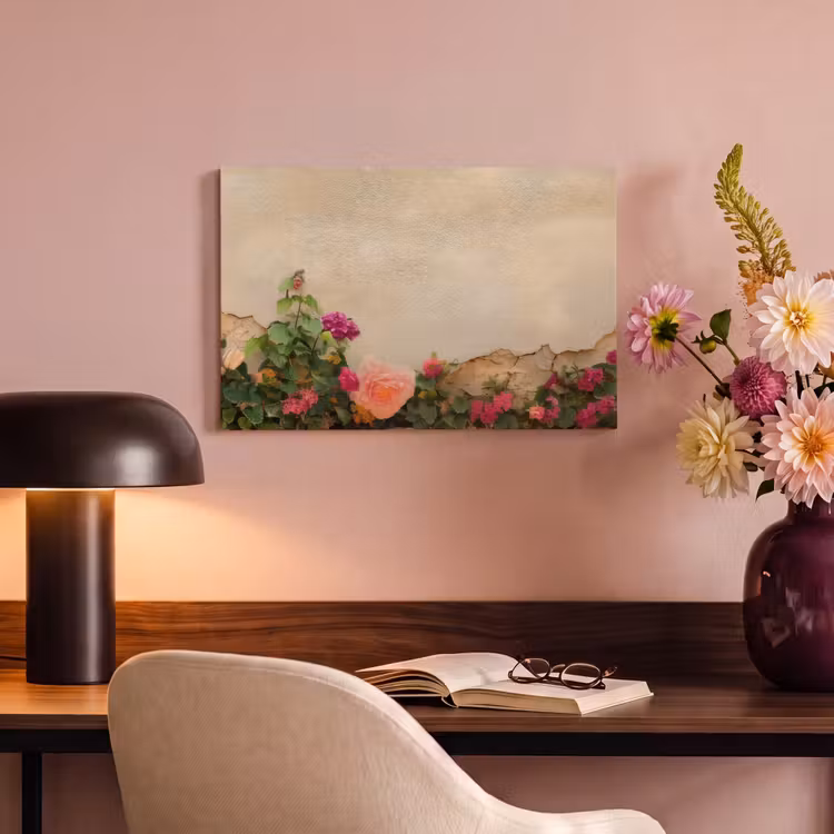 Canvas schilderij - Rozen - Muur - Vintage — 6