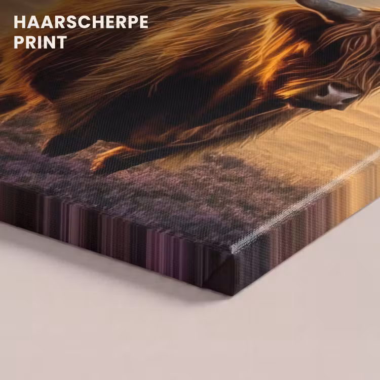 Canvas schilderij - Schotse hooglanders - Heide - Landschap - Dieren — 5