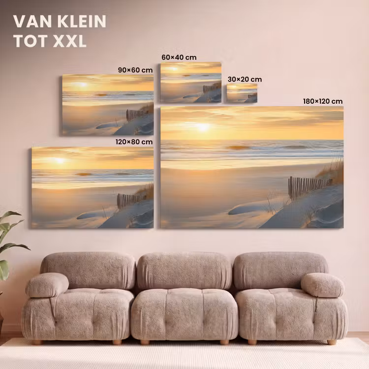 Canvas schilderij - Strand - Duinen - Zonsondergang — 8
