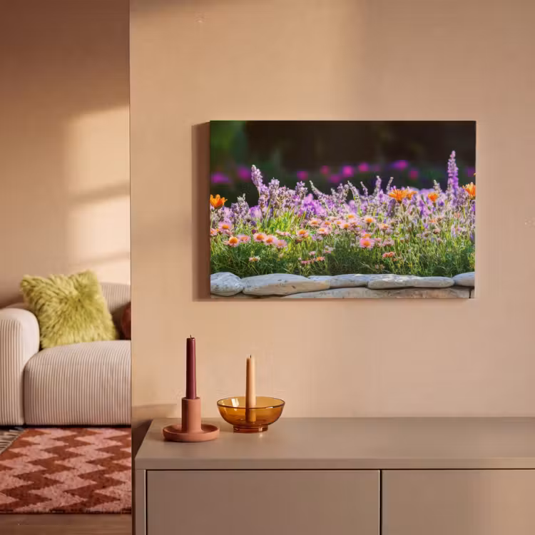 Canvas schilderij - Bloemen - Steenrand - Kleurrijk — 2