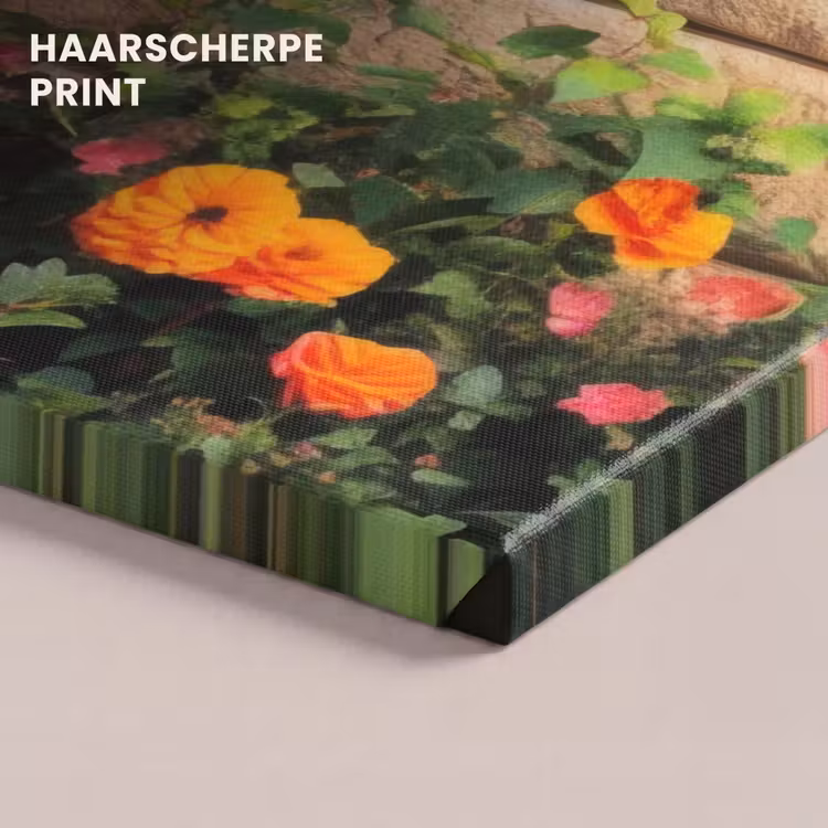 Canvas schilderij - Bloemen - Bakstenen - Kleurrijk — 5
