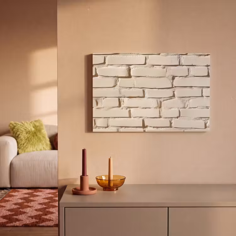 Canvas schilderij - Bakstenen - Muur - Licht - Wit — 2