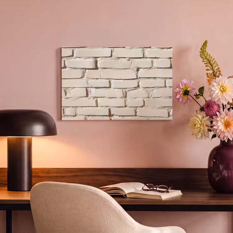 Canvas schilderij - Bakstenen - Muur - Licht - Wit — 6