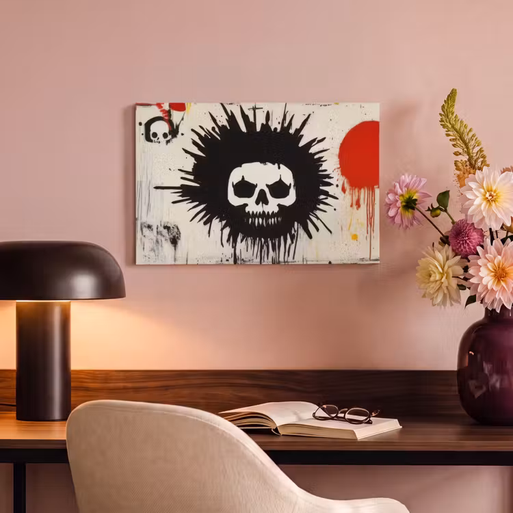 Canvas schilderij - Graffiti - Schedel - Abstract - Rood — 6