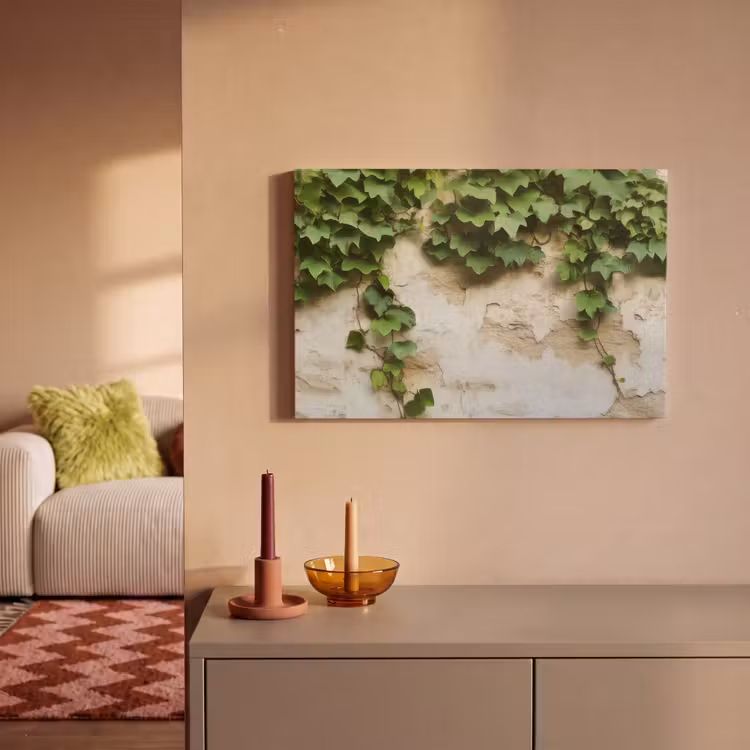 Canvas schilderij - Klimop - Muur - Groen — 2