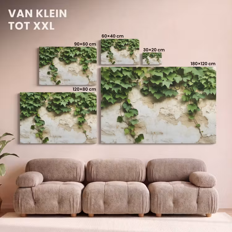 Canvas schilderij - Klimop - Muur - Groen — 8
