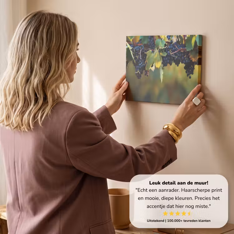 Canvas schilderij - Druiven - Wijn - Natuur - Groen — 3