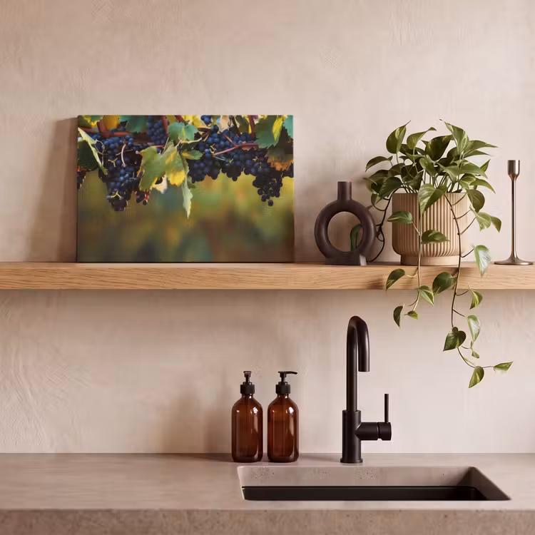 Canvas schilderij - Druiven - Wijn - Natuur - Groen — 4