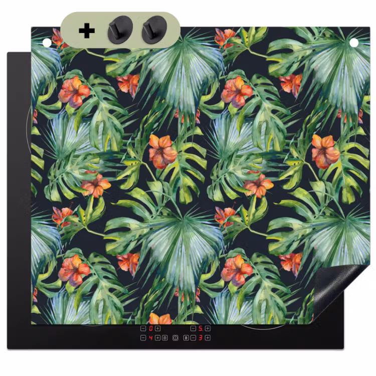 Inductie beschermer en spatscherm (2in1) - Monstera - Jungle - Bladeren — 1