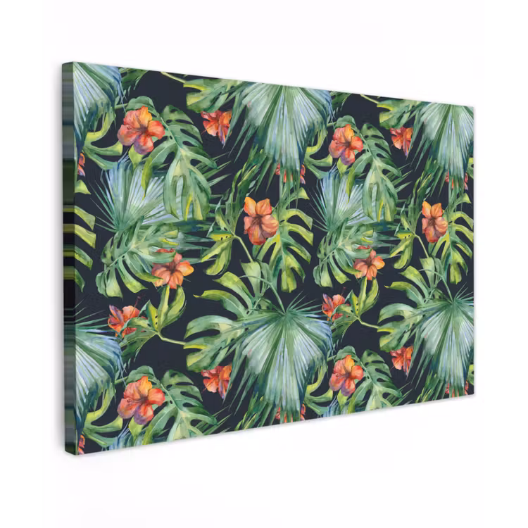 Buiten canvas - Tropical - Bloemen - Bladeren - Jungle — 1
