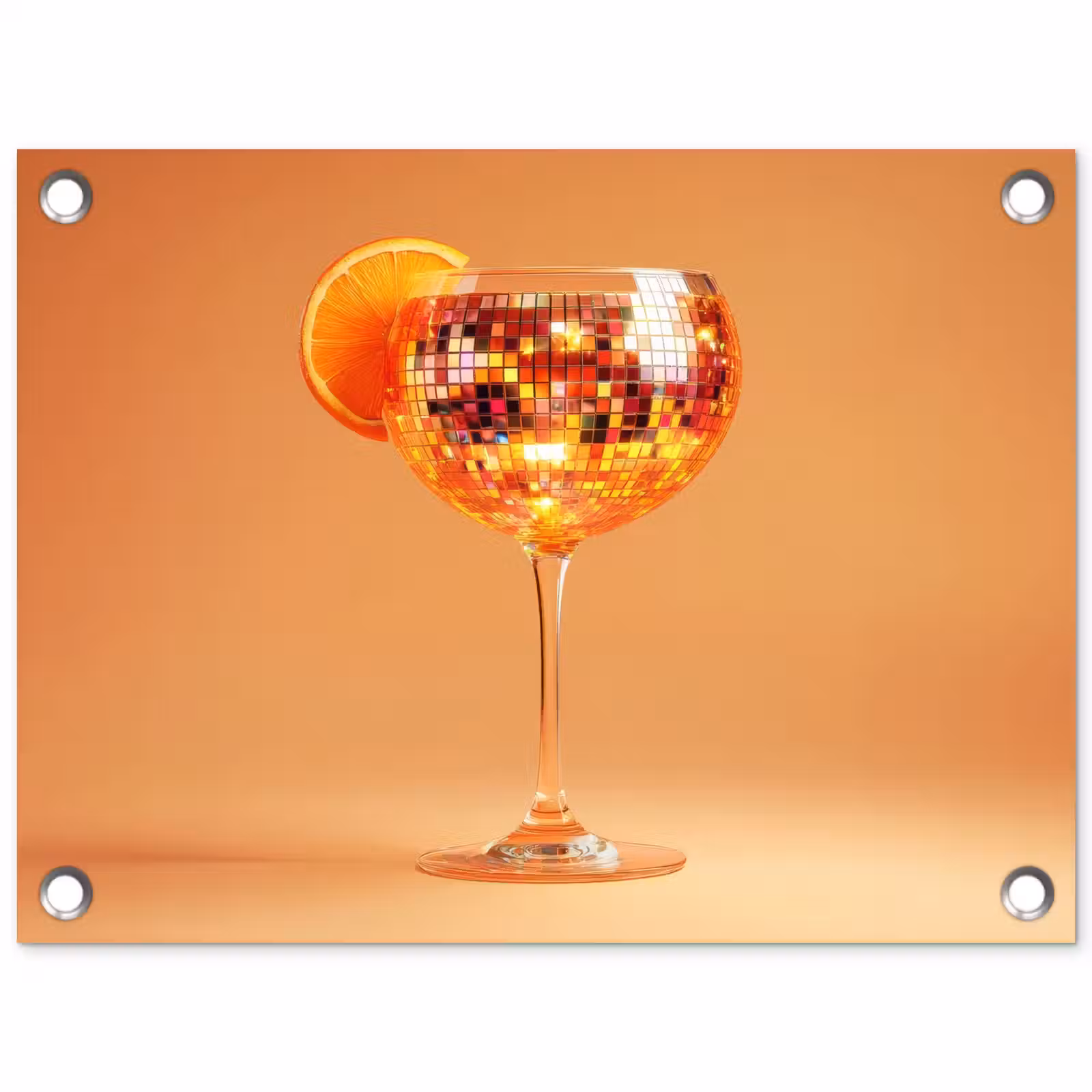 Tuinposter - Drank - Oranje - Glitter - Disco — 1