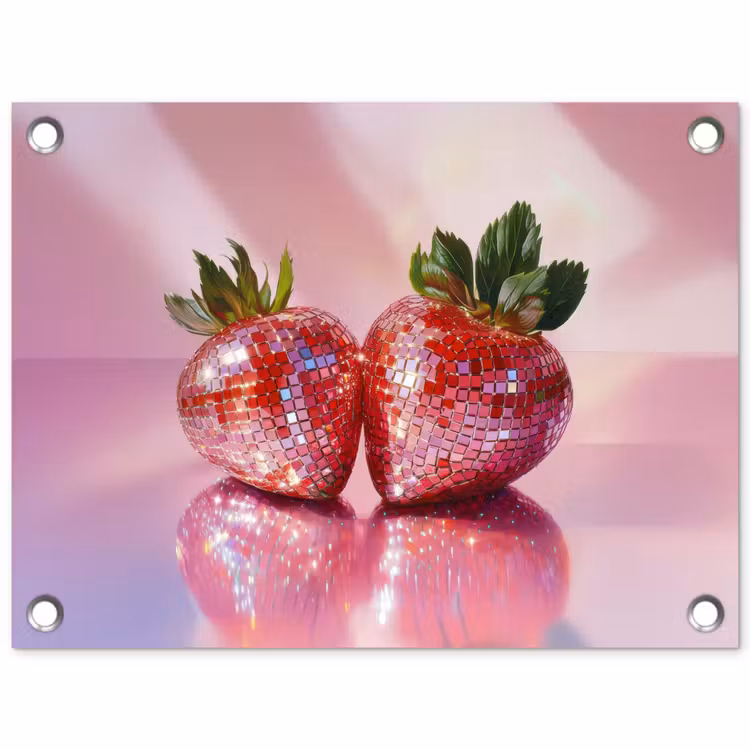 Tuinposter - Disco - Fruit - Glitter - Strawberry — 1