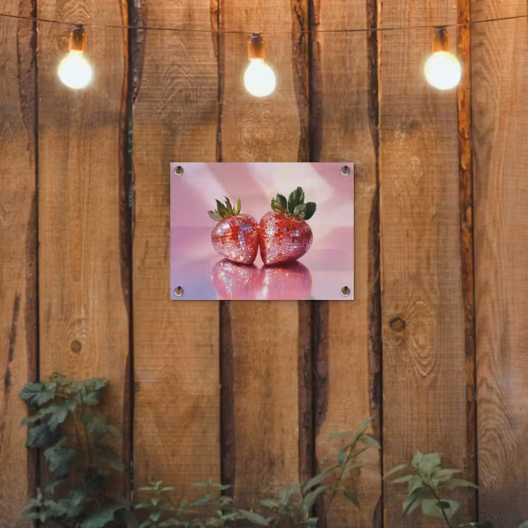 Tuinposter - Disco - Fruit - Glitter - Strawberry — 2