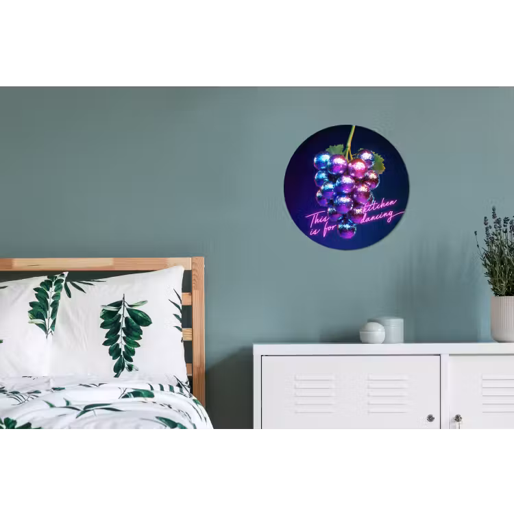 Muurcirkel - aluminium - Quote - Neon - Disco - Druiven — 4