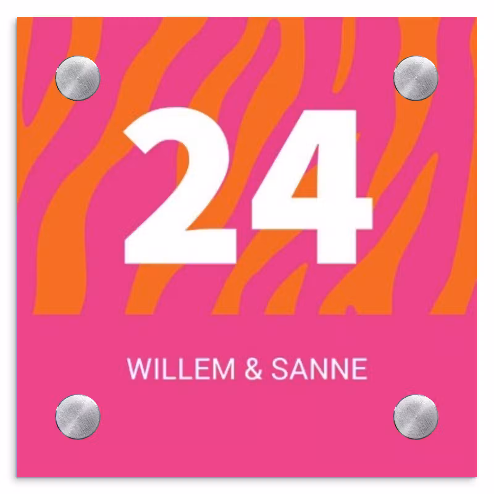 Naambordje voordeur - Vierkant - Fel - Zebra - Klassiek — 1