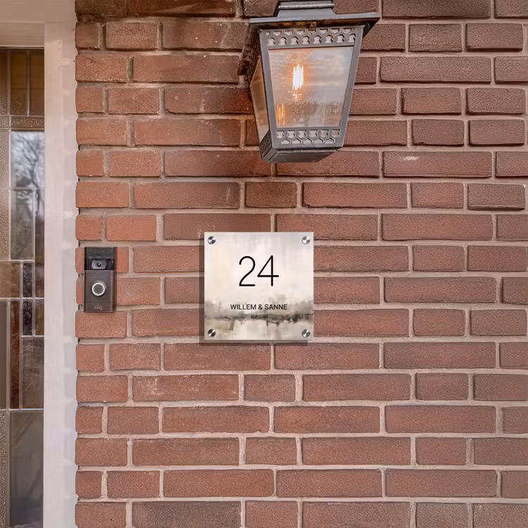 Naambordje voordeur - Vierkant - Geschilderd - Nummer en voornamen — 3