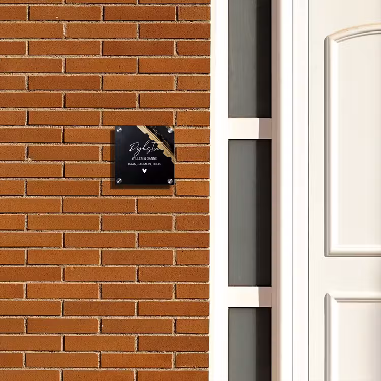 Naambordje voordeur - Vierkant - Gouden hoek - Sierlijk — 5