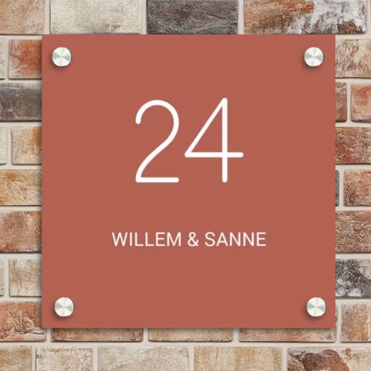 Naambordje voordeur - Vierkant - Terracotta - Klassiek — 4