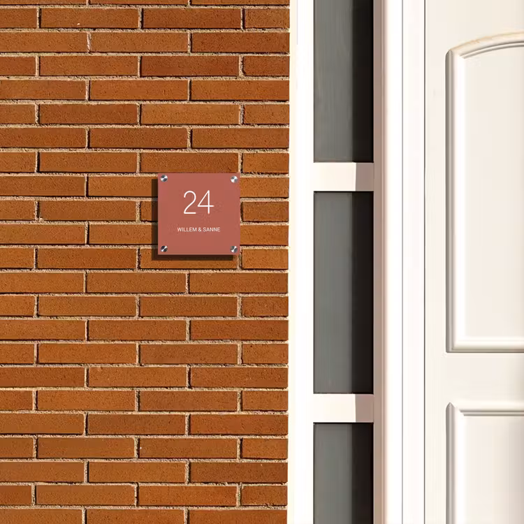 Naambordje voordeur - Vierkant - Terracotta - Klassiek — 5