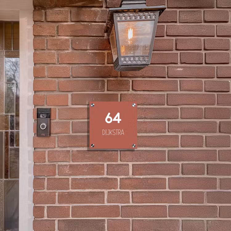 Naambordje voordeur - Vierkant - Terracotta - Modern — 3