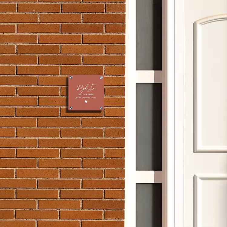 Naambordje voordeur - Vierkant - Terracotta - Sierlijk — 5