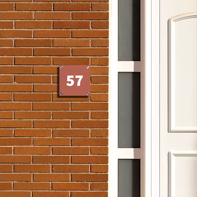 Naambordje voordeur - Vierkant - Terracotta - Traditioneel — 5