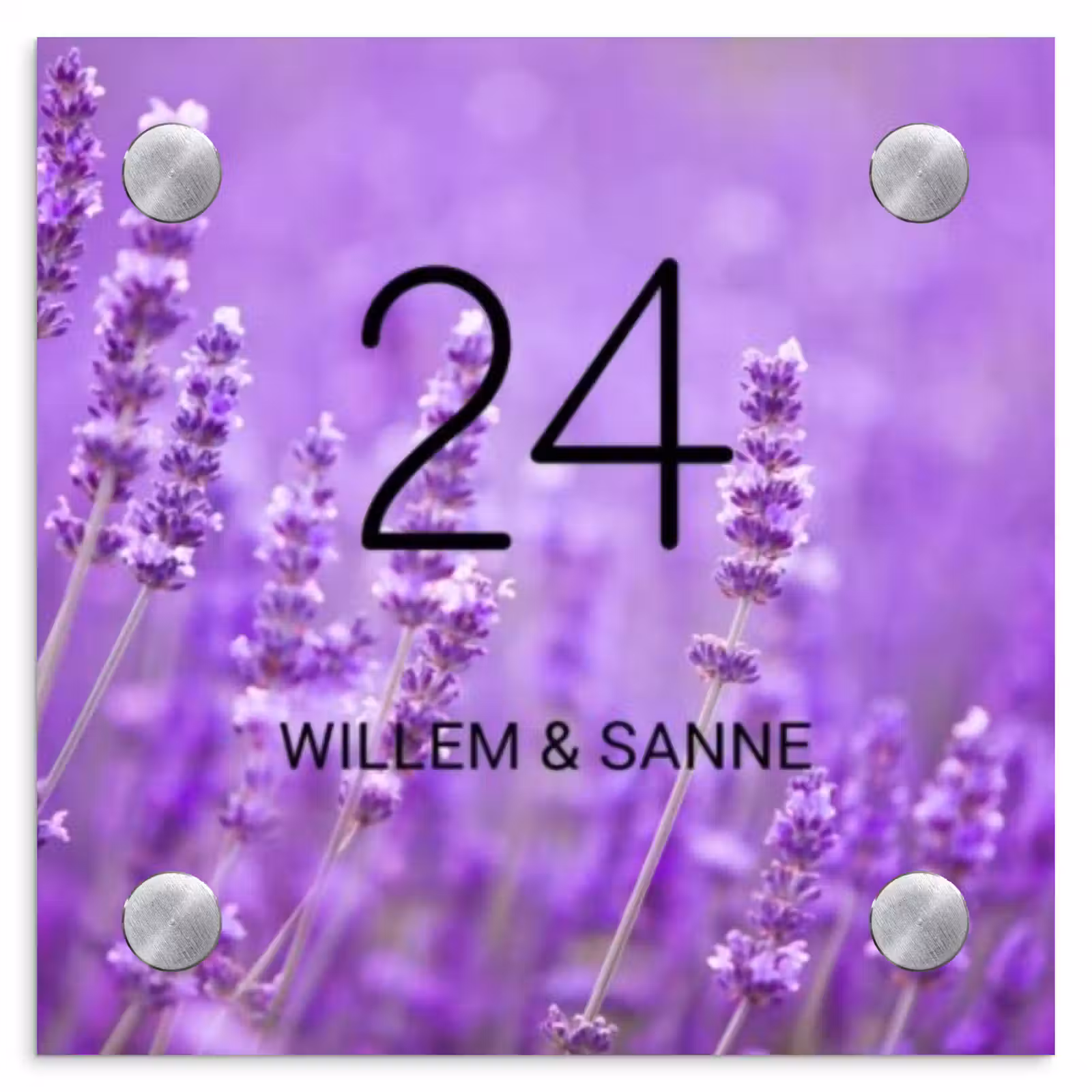 Naambordje voordeur - Vierkant - Lavendel - Klassiek — 1
