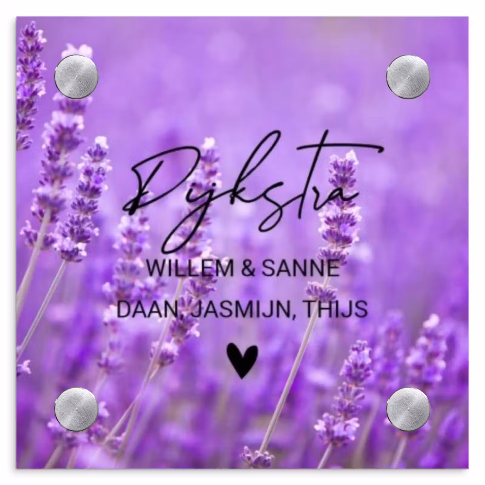 Naambordje voordeur - Vierkant - Lavendel - Sierlijk — 1