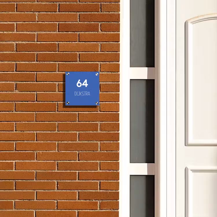 Naambordje voordeur - Vierkant - Kobaltblauw - Modern — 5