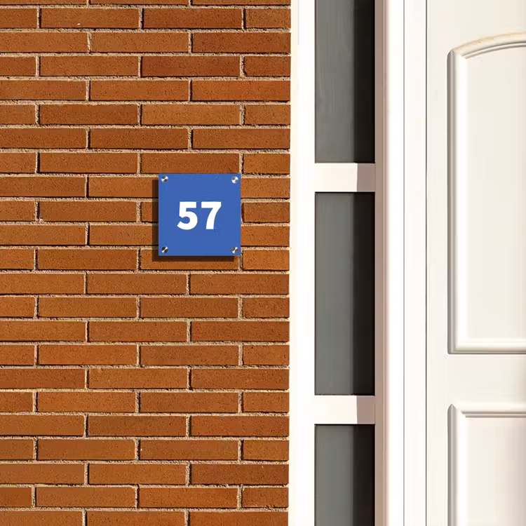 Naambordje voordeur - Vierkant - Kobaltblauw - Traditioneel — 5