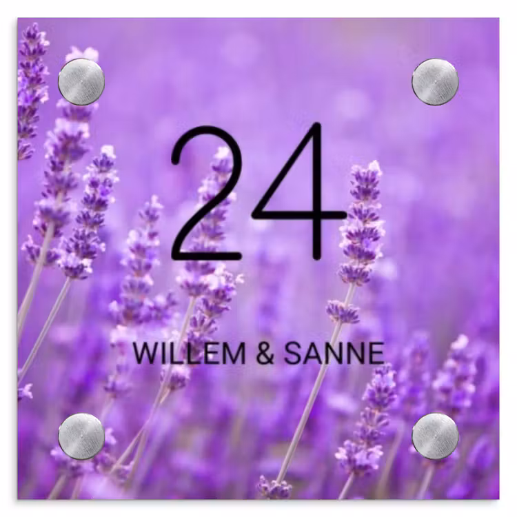 Naambordje voordeur - Vierkant - Lavendel - Klassiek — 1