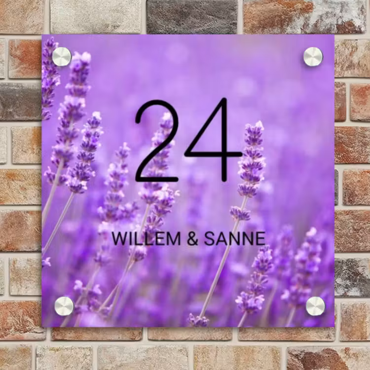 Naambordje voordeur - Vierkant - Lavendel - Klassiek — 4