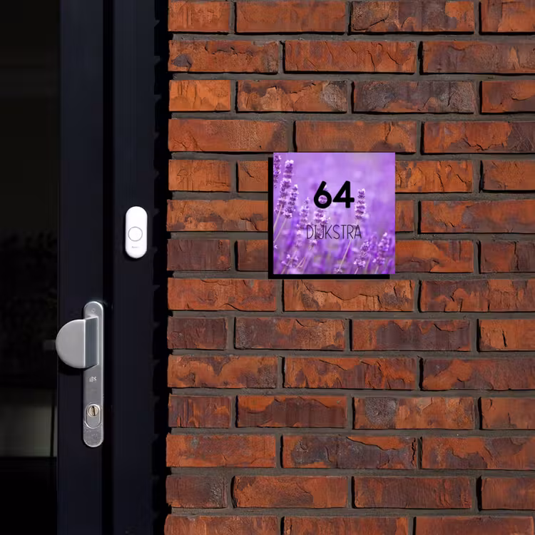 Naambordje voordeur - Vierkant - Lavendel - Modern — 2
