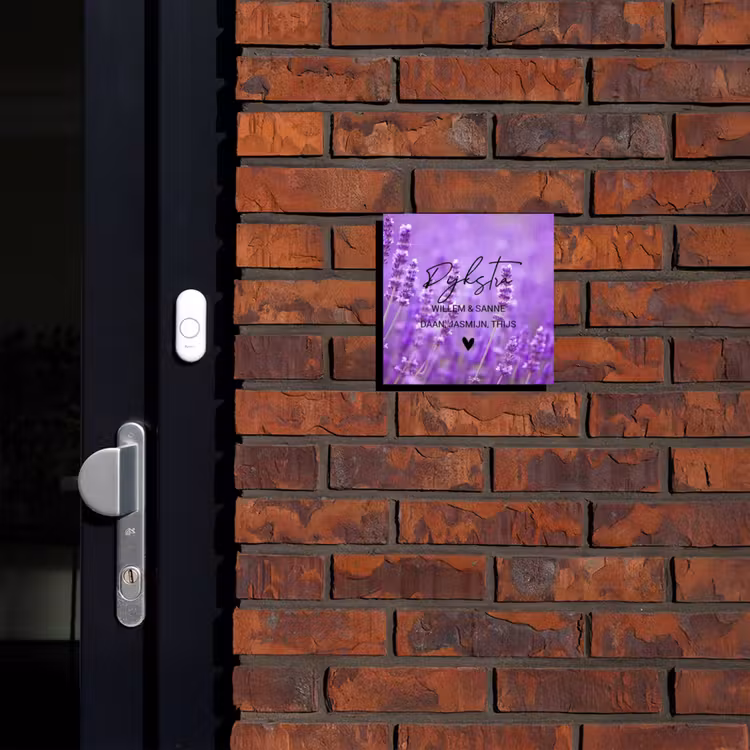 Naambordje voordeur - Vierkant - Lavendel - Sierlijk — 2