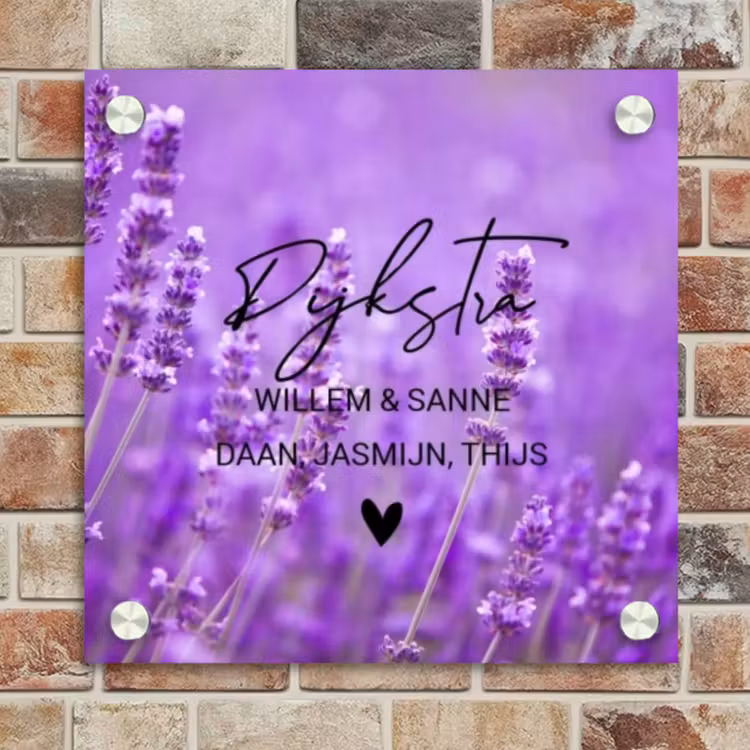 Naambordje voordeur - Vierkant - Lavendel - Sierlijk — 4