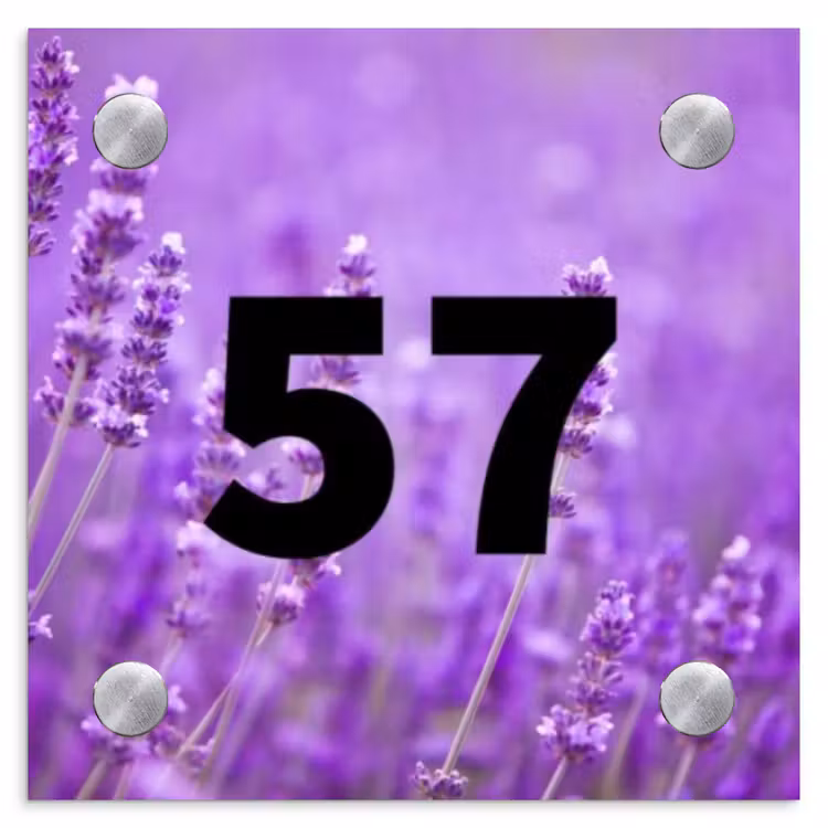Naambordje voordeur - Vierkant - Lavendel - Traditioneel — 1
