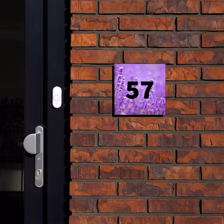Naambordje voordeur - Vierkant - Lavendel - Traditioneel — 2