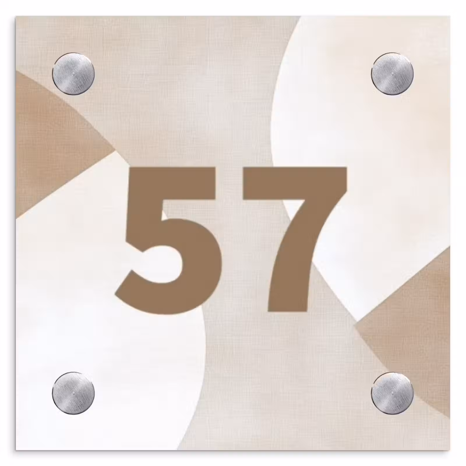 Naambordje voordeur - Vierkant - Abstract beige - Traditioneel — 1