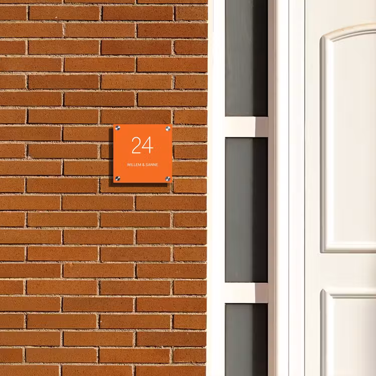 Naambordje voordeur - Vierkant - Oranje - Klassiek — 5