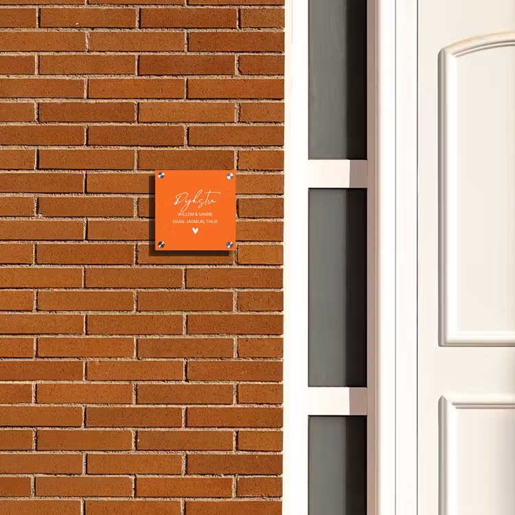 Naambordje voordeur - Vierkant - Oranje - Sierlijk — 5