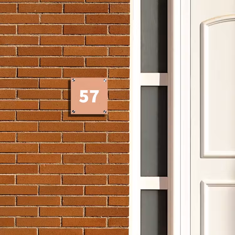 Naambordje voordeur - Vierkant - Zalmroze - Traditioneel — 5