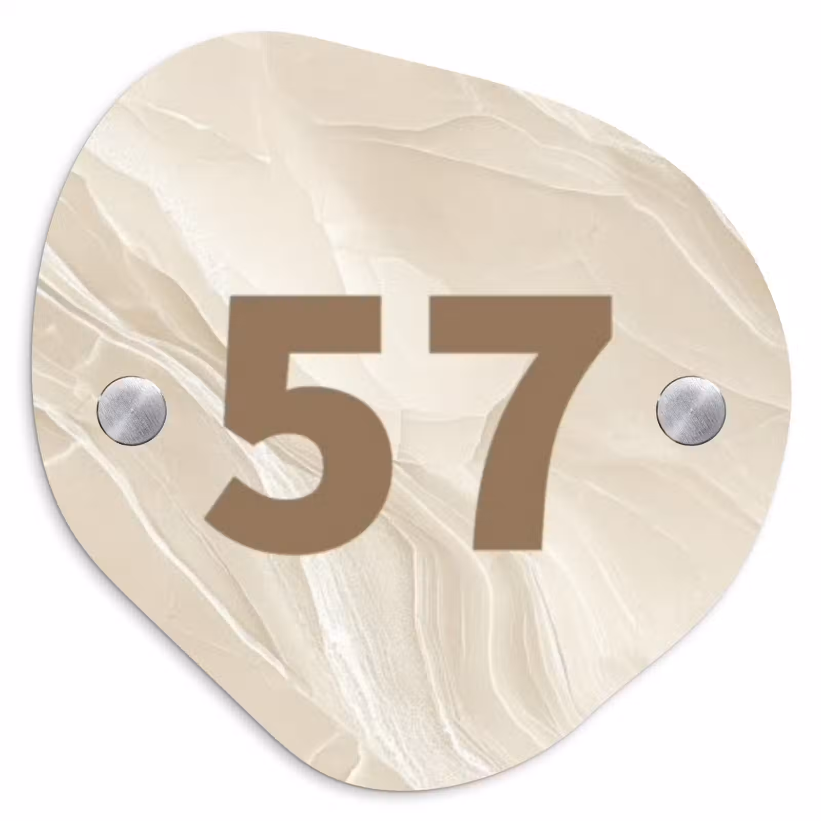 Naambordje voordeur - Organisch - Beige - Marmer - Traditioneel — 1