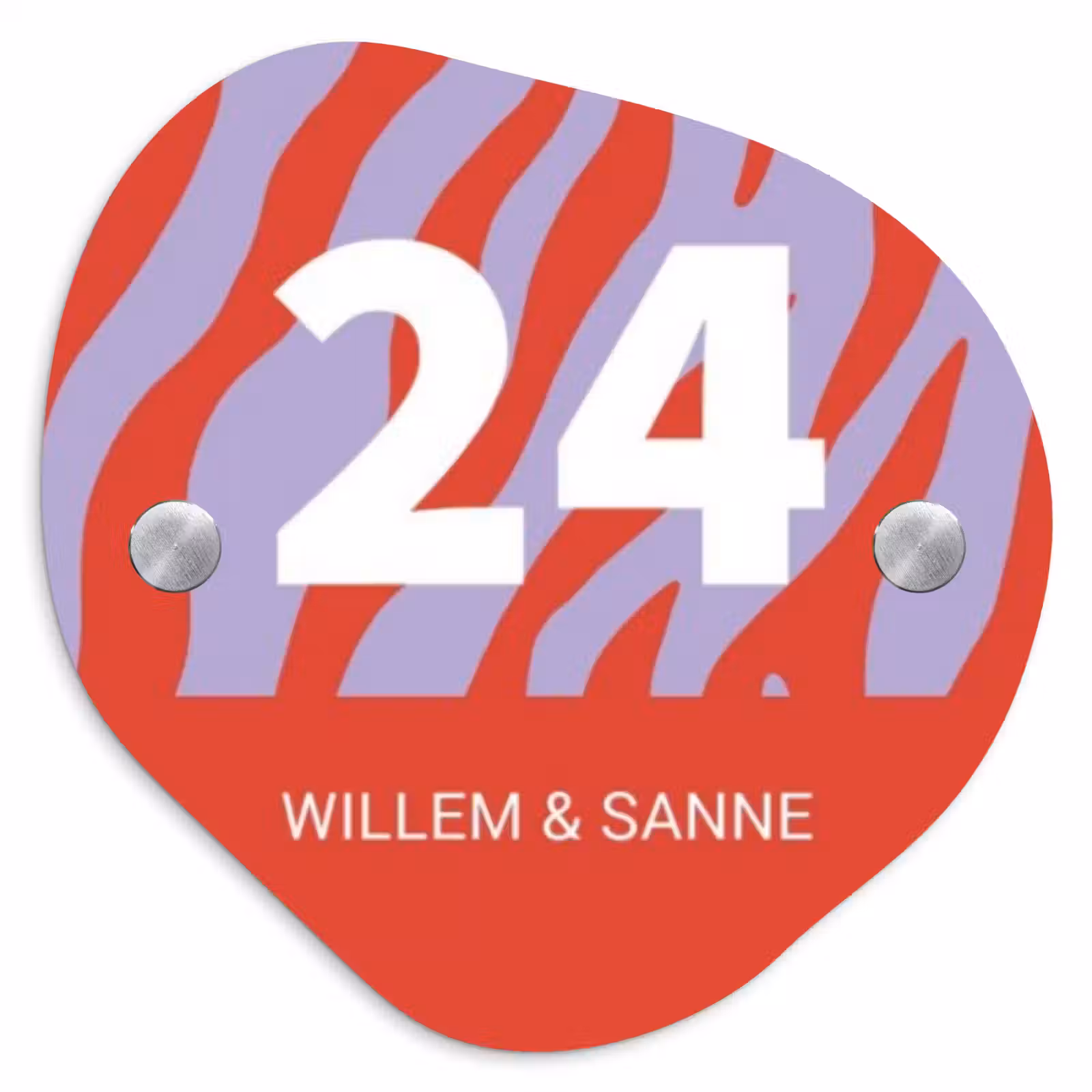 Naambordje voordeur - Organisch - Rood - Paars - Zebra - Klassiek — 1