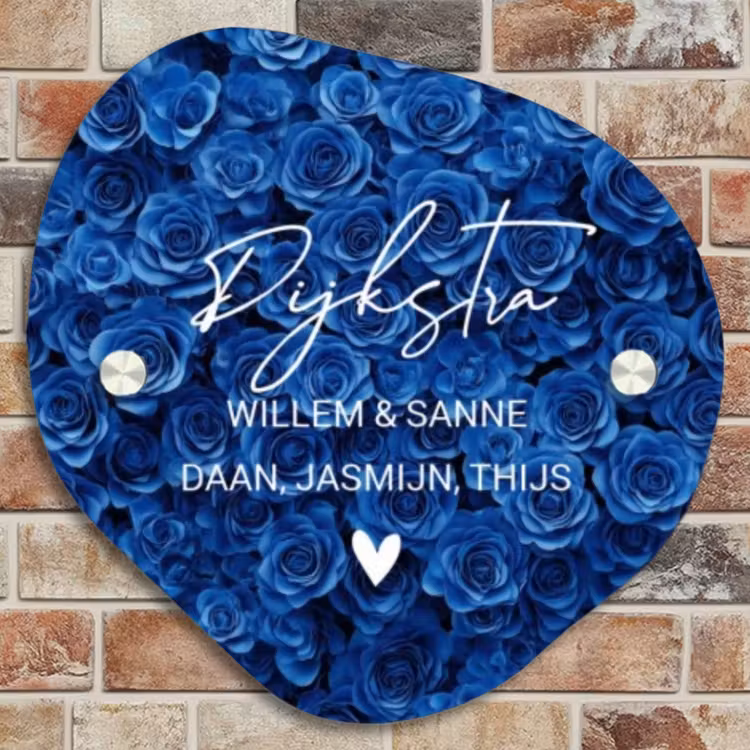 Naambordje voordeur - Organisch - Blauwe rozen - Sierlijk — 4