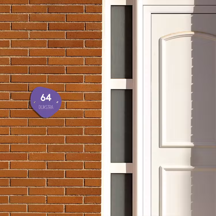 Naambordje voordeur - Organisch - Donkerpaars - Modern — 3